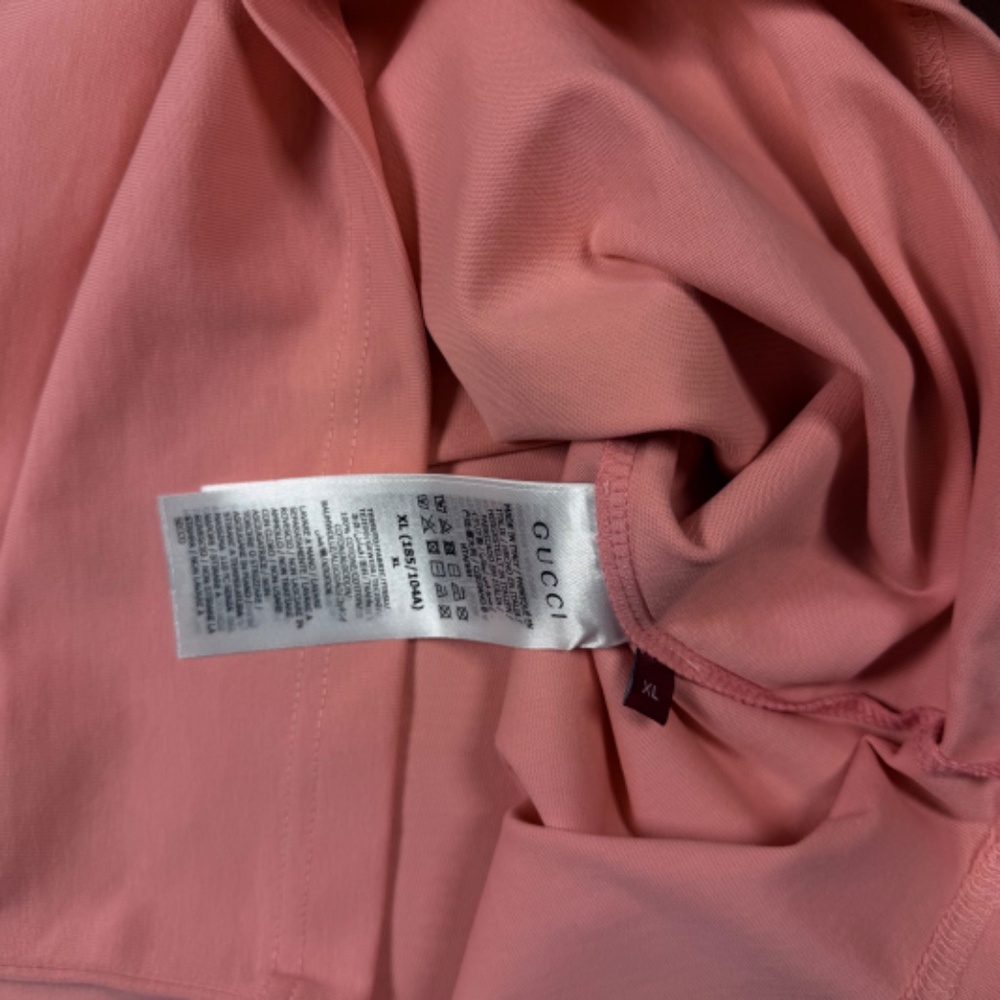MEN'S GUCCI PINK COTTON JERSEY T-SHIRT SIZE XLARGE REGULAR FIT EXCELLENT - Picture 4 of 6